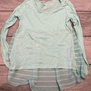 Ana A New Approach Lightweight Teal Sheer Cotton/Modal Spring Top S